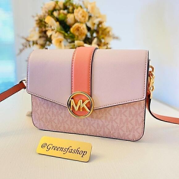 Michael Kors Purse Carmen Small Flap Crossbody bag Sherbert - Picture 8 of 12